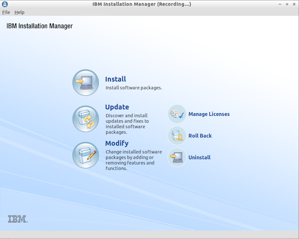 Installation Manager while recording